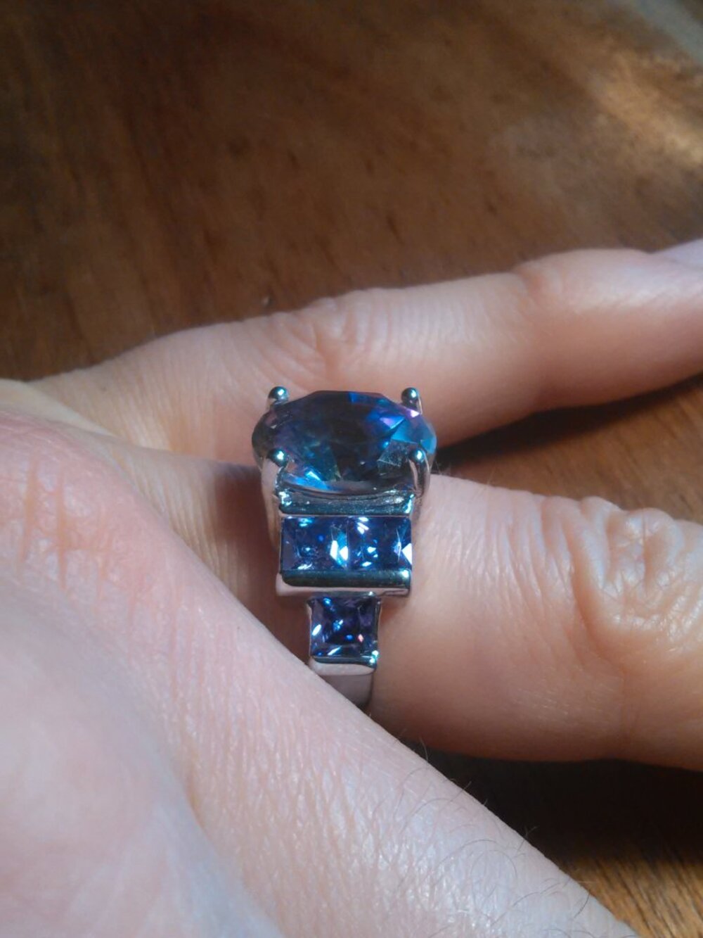 Simulated Mystic Topaz and Purple Crystal Ring (Size 7) - Picture 16 of 16